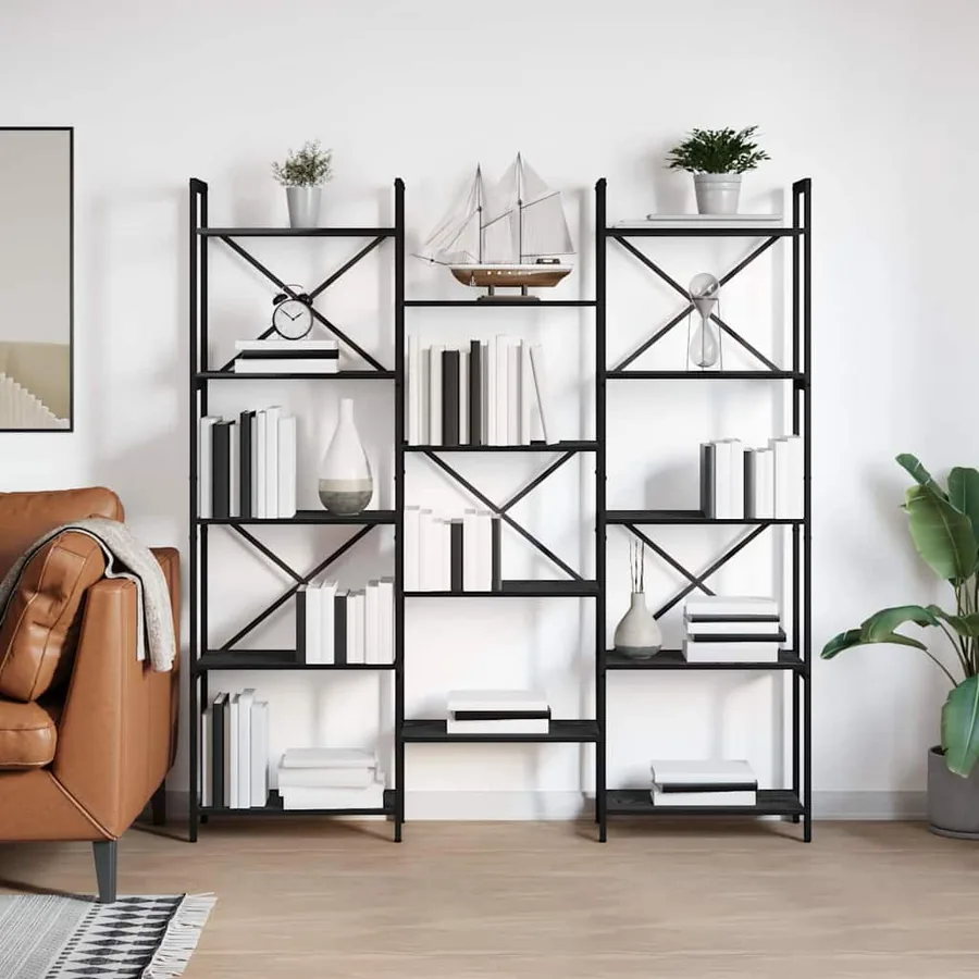 Étagère Chêne noir 156 x 25 x 167 cm Bois d'ingénierie