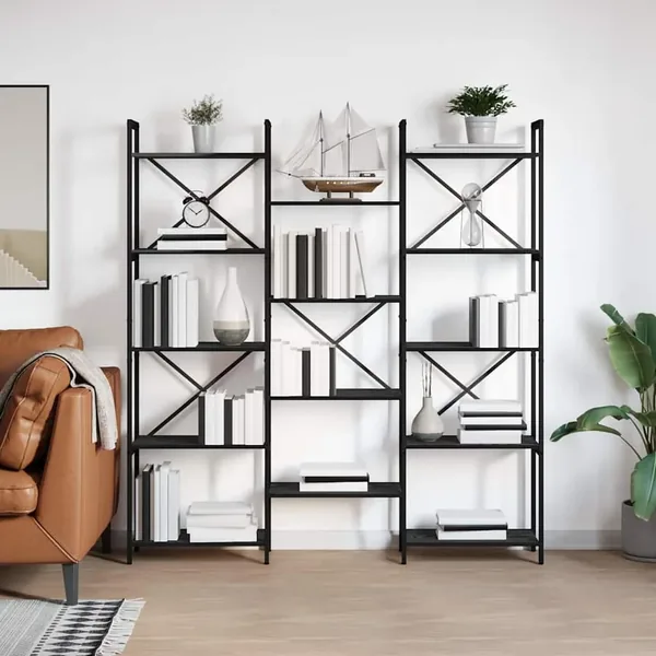 Étagère Chêne noir 156 x 25 x 167 cm Bois d'ingénierie