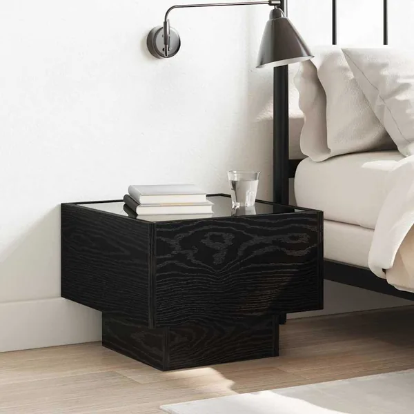 Table basse Chêne noir 40 x 40 x 30 cm Bois d'ingénierie