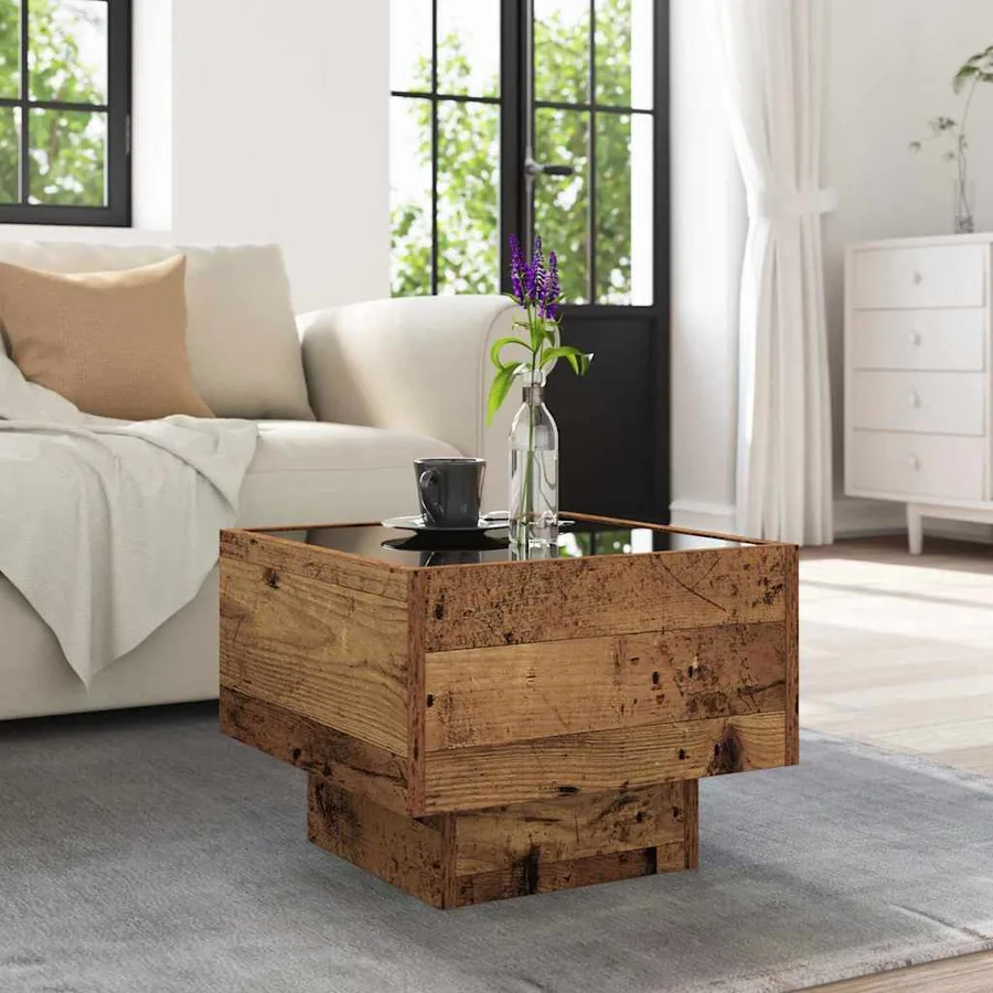 Table basse Bois ancien 40 x 40 x 30 cm Bois d'ingénierie - 5