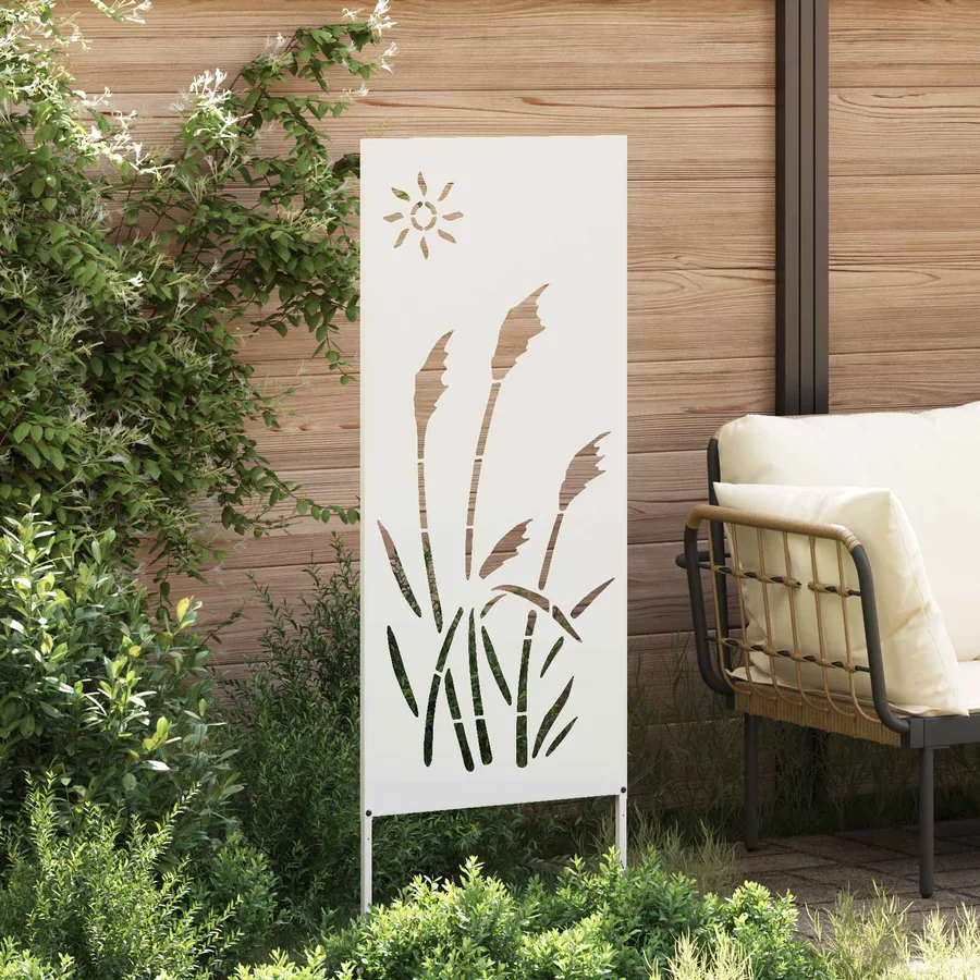 Écran de confidentialité de jardin Fretwork Blanc 50 x 140 cm - 3