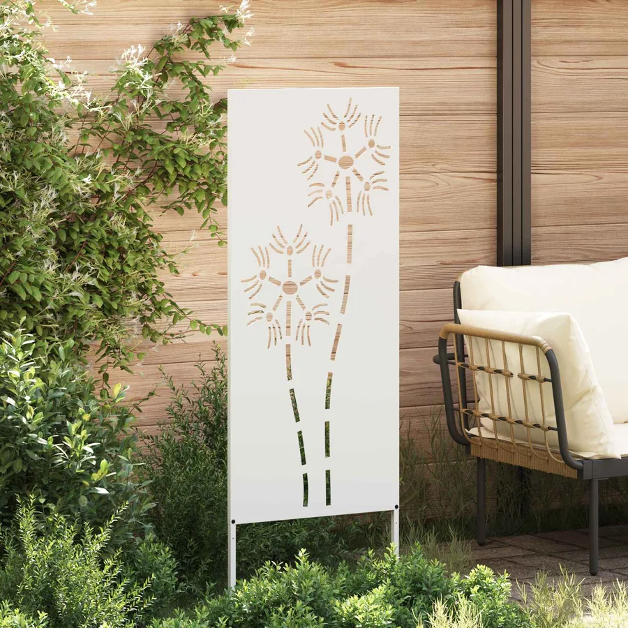Écran de confidentialité de jardin Fretwork Blanc 50 x 140 cm - 3