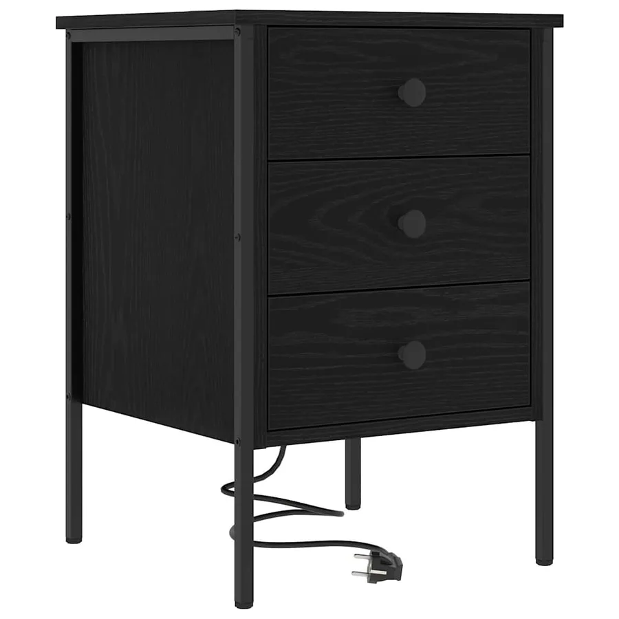 Cabinet de chevet avec tiroir 2 pcs Chêne noir 42 x 41 x 61 cm - 5