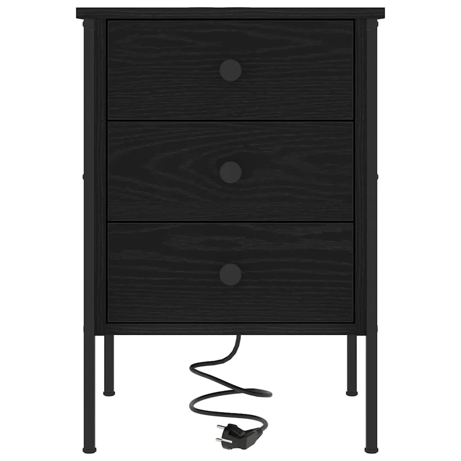 Cabinet de chevet avec tiroir 2 pcs Chêne noir 42 x 41 x 61 cm - 7