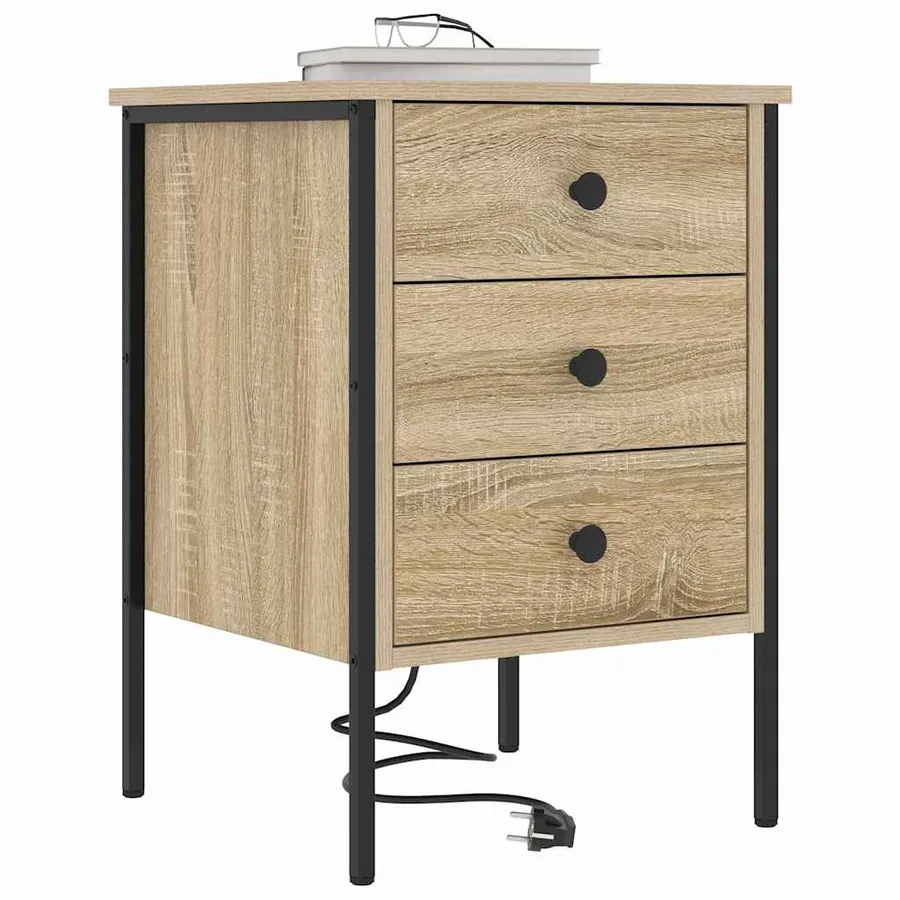 Cabinet de chevet 2 pcs Chêne Sonoma 42 x 41 x 61 cm - 3