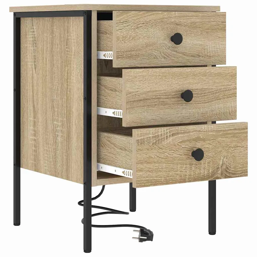 Cabinet de chevet 2 pcs Chêne Sonoma 42 x 41 x 61 cm - 6