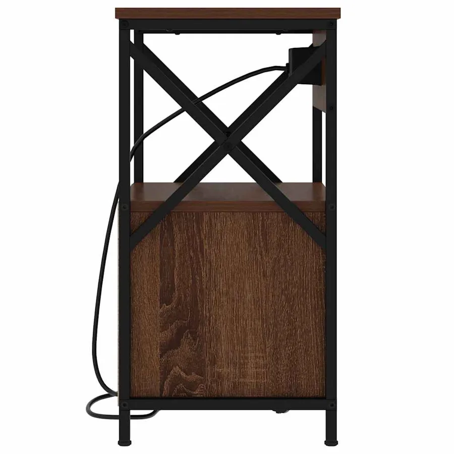 Cabinet de chevet avec tiroir 2 pcs Chêne brun 40 x 31 x 60 cm - 7