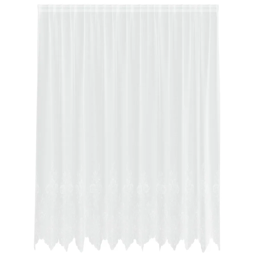 Rideau en Dentelle Floral Blanc 200 x 300 cm Polyester - 2
