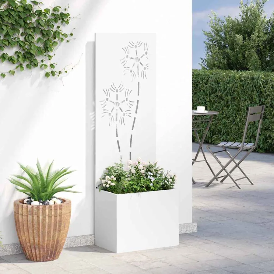 Écran de confidentialité de jardin Floral Blanc 50 x 150 cm - 4