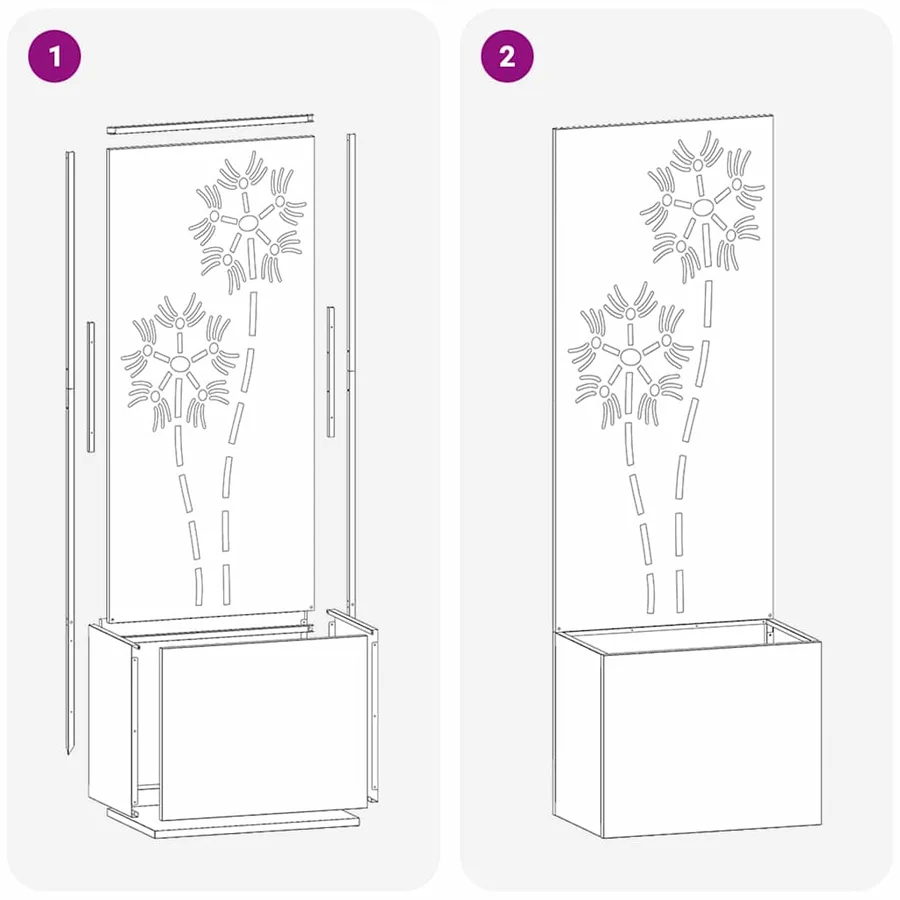 Écran de confidentialité de jardin Floral Blanc 50 x 150 cm - 9
