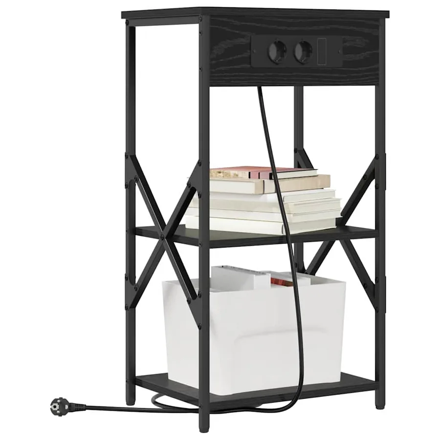 Cabinet de chevet Chêne noir 41 x 31 x 76 cm Bois d'ingénierie - 3