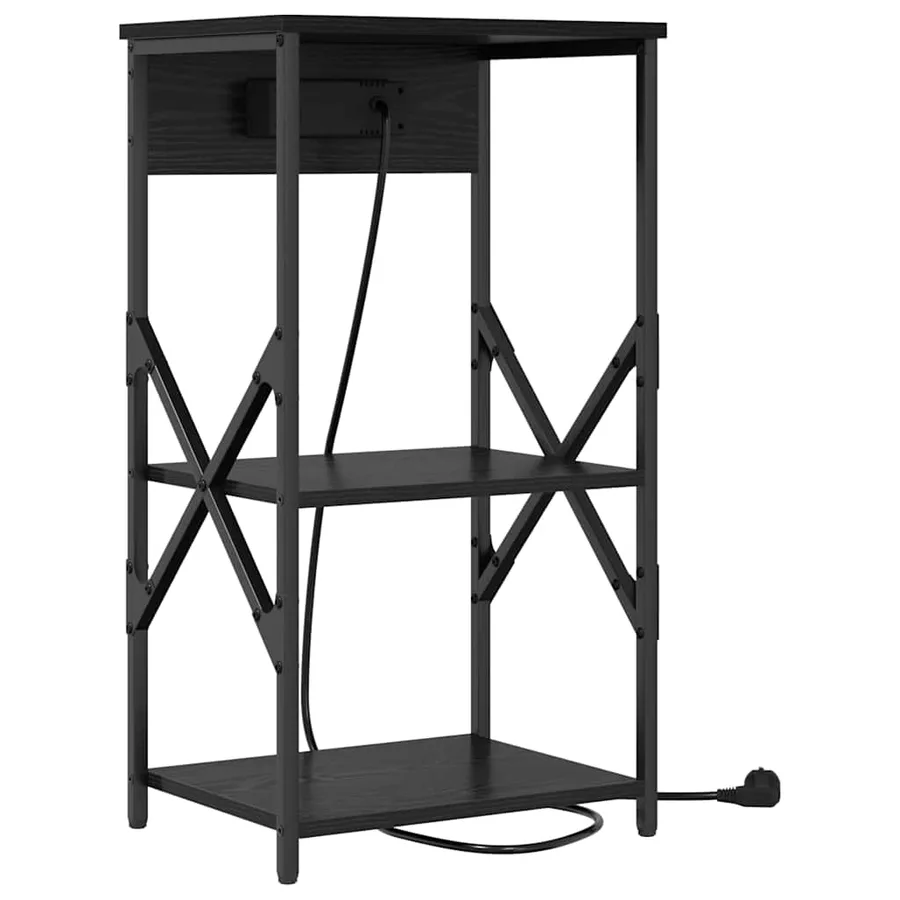 Cabinet de chevet Chêne noir 41 x 31 x 76 cm Bois d'ingénierie - 7