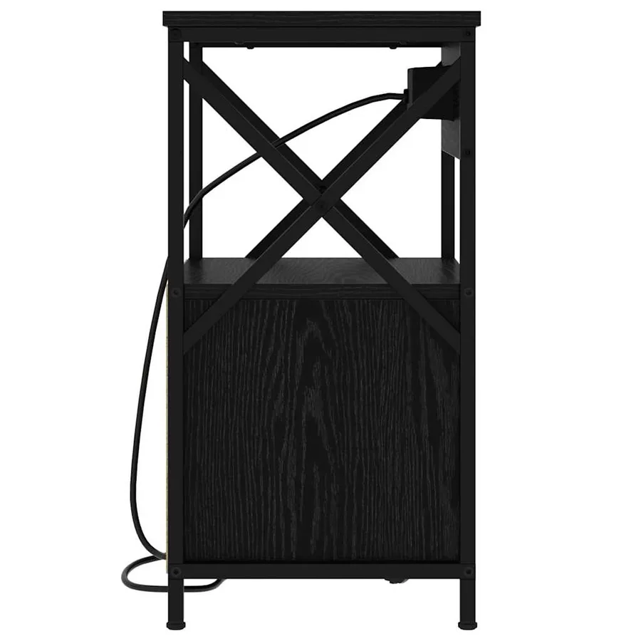 Cabinet de chevet Chêne noir 40 x 31 x 60 cm Bois d'ingénierie - 7