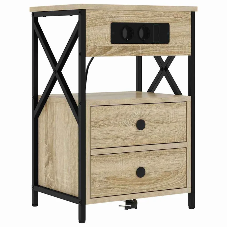 Cabinet de chevet avec tiroir Chêne Sonoma 40 x 31 x 60 cm - 2