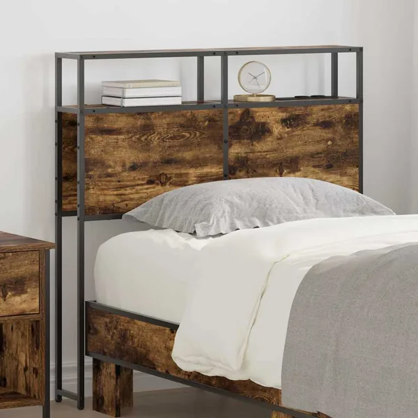 Tête de lit de rangement Chêne fumé Bois d'ingénierie