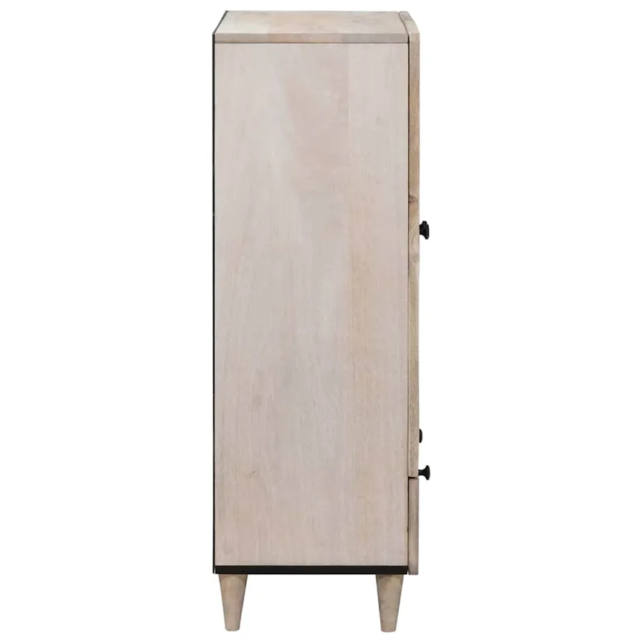 Haut Armoire Blanc 60 x 33 x 100 cm bois de manguier massif - 4