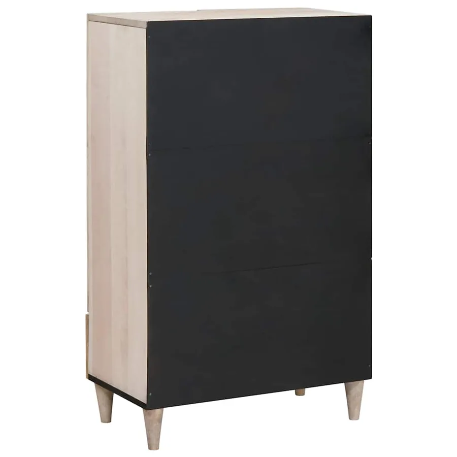 Haut Armoire Blanc 60 x 33 x 100 cm bois de manguier massif - 5