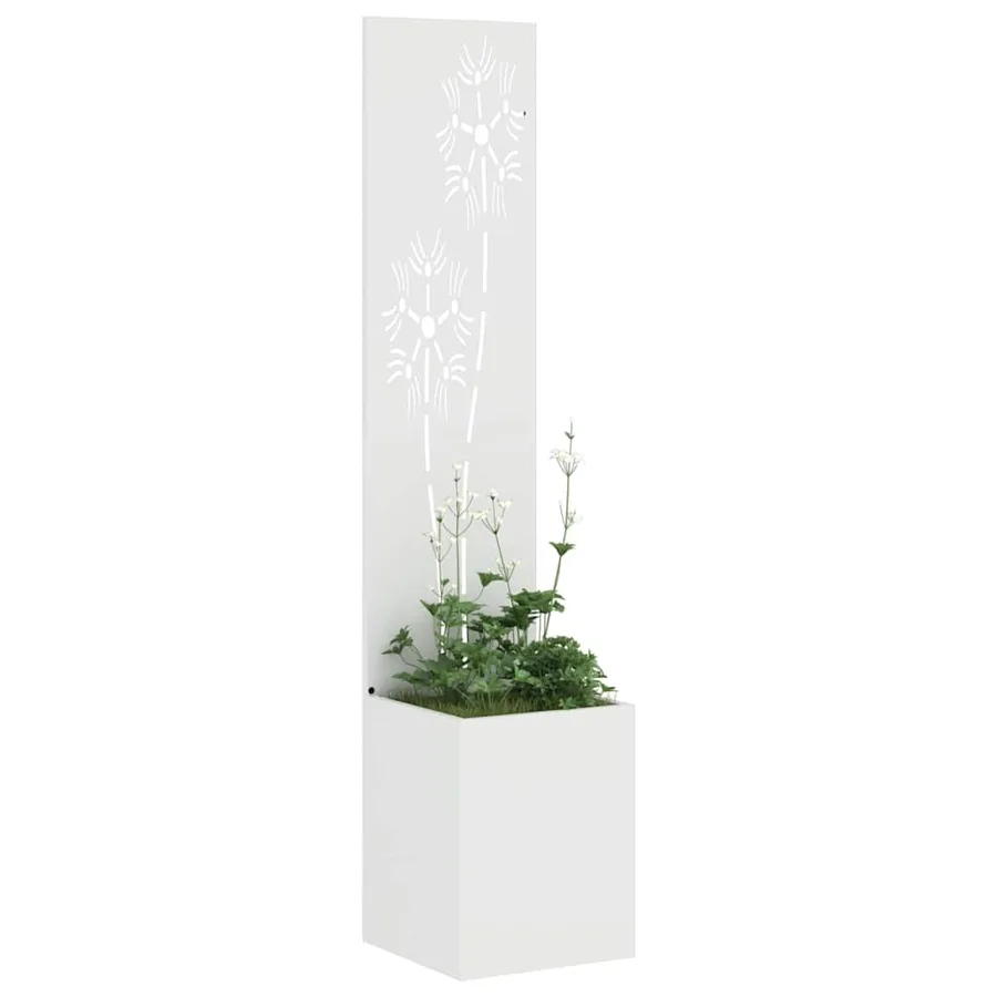 Écran de confidentialité de jardin Floral Blanc 32 x 150 cm - 3