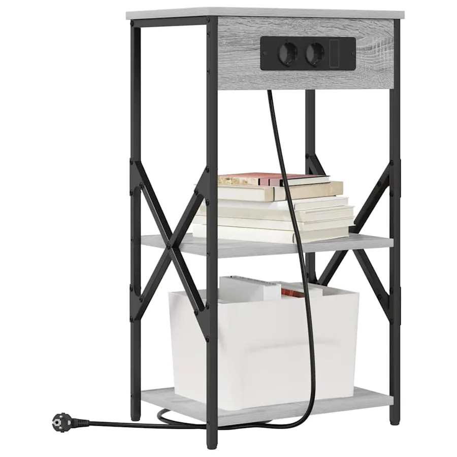 Cabinet de chevet Gris Sonoma 41 x 31 x 76 cm Bois d'ingénierie - 3
