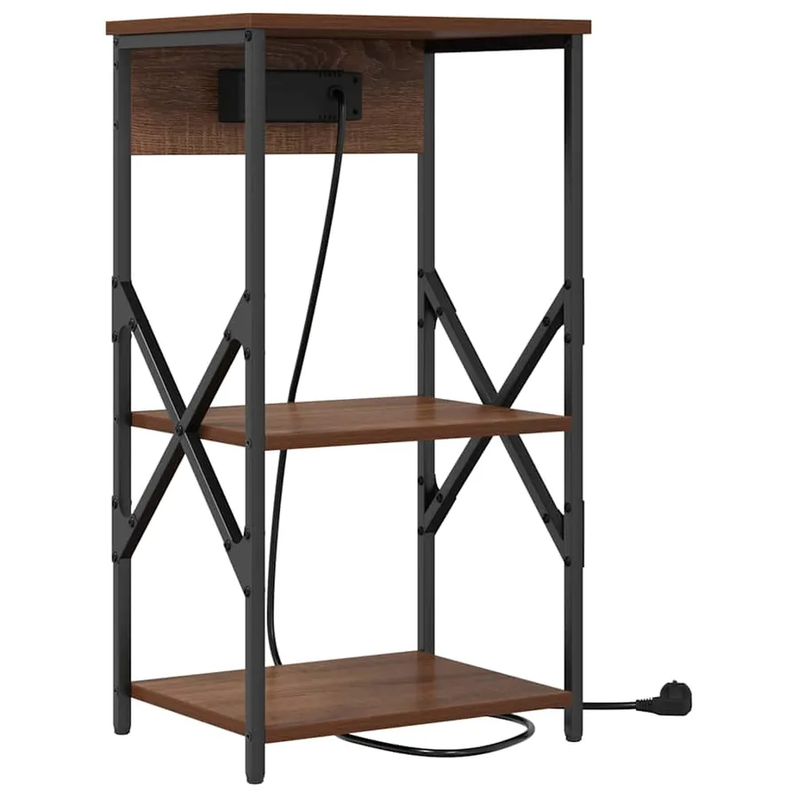 Cabinet de chevet Chêne brun 41 x 31 x 76 cm Bois d'ingénierie - 7