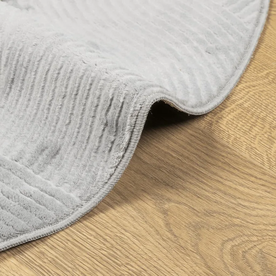 Tapis IZA poils courts style scandinave gris Ø 100 cm - 6