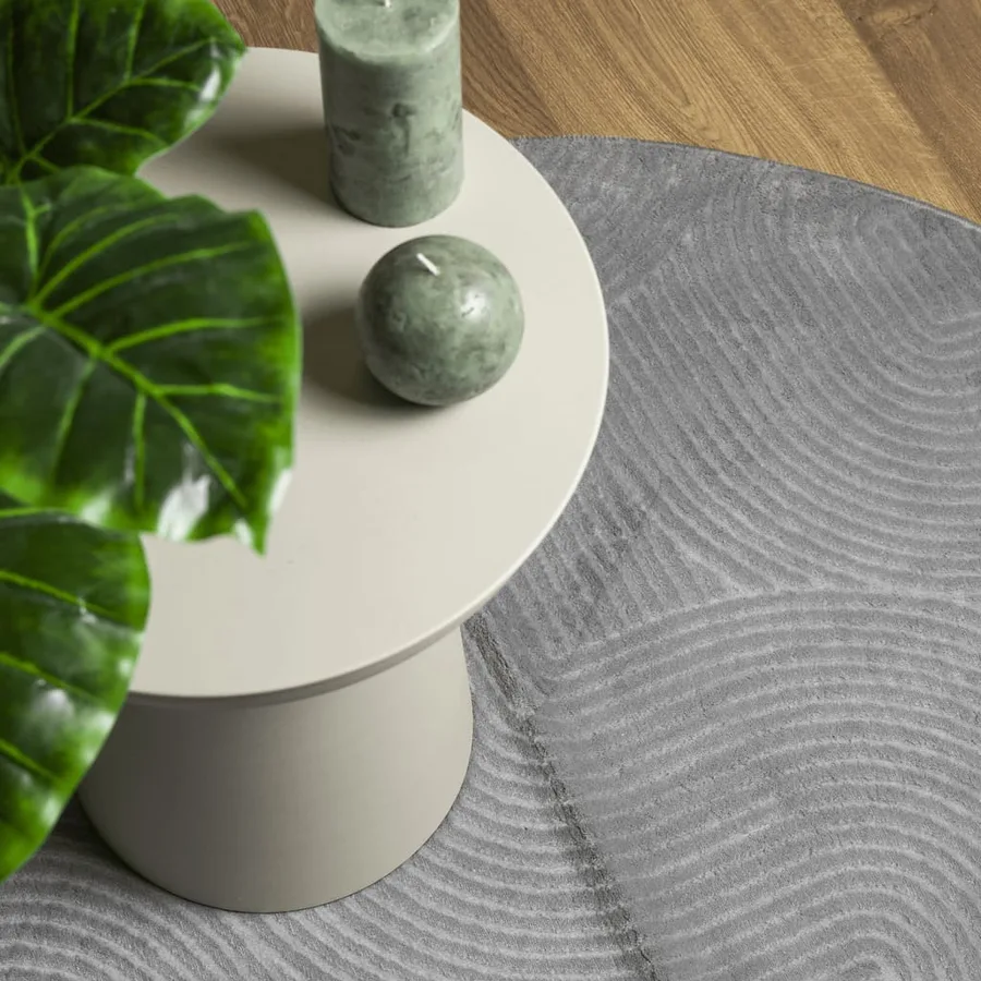 Tapis IZA poils courts style scandinave gris Ø 100 cm - 7