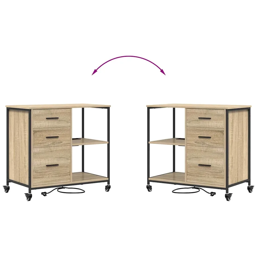 Cabinet avec Station de Charge Chêne Sonoma 76 x 41 x 72 cm - 11