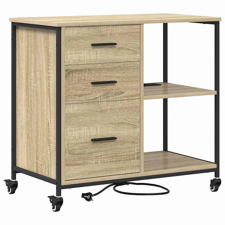 Cabinet avec Station de Charge Chêne Sonoma 76 x 41 x 72 cm - 2