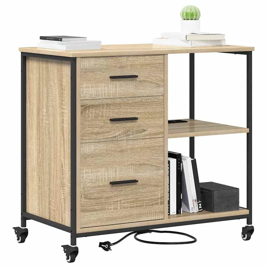 Cabinet avec Station de Charge Chêne Sonoma 76 x 41 x 72 cm - 3