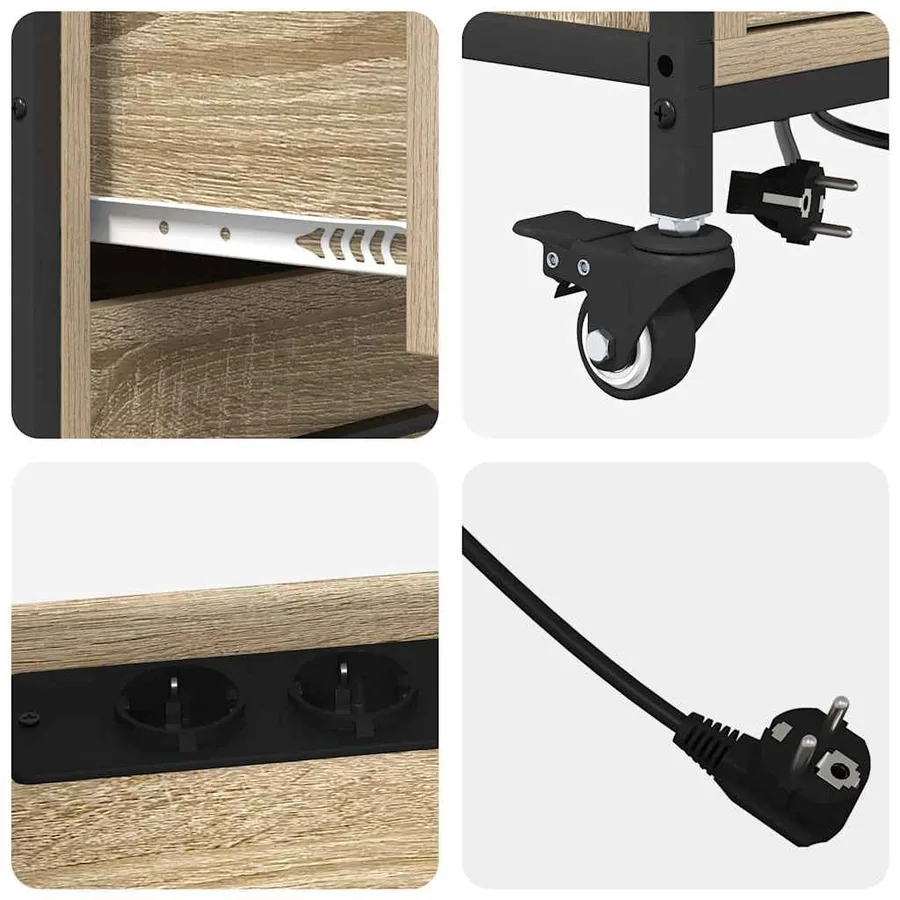 Cabinet avec Station de Charge Chêne Sonoma 76 x 41 x 72 cm - 8