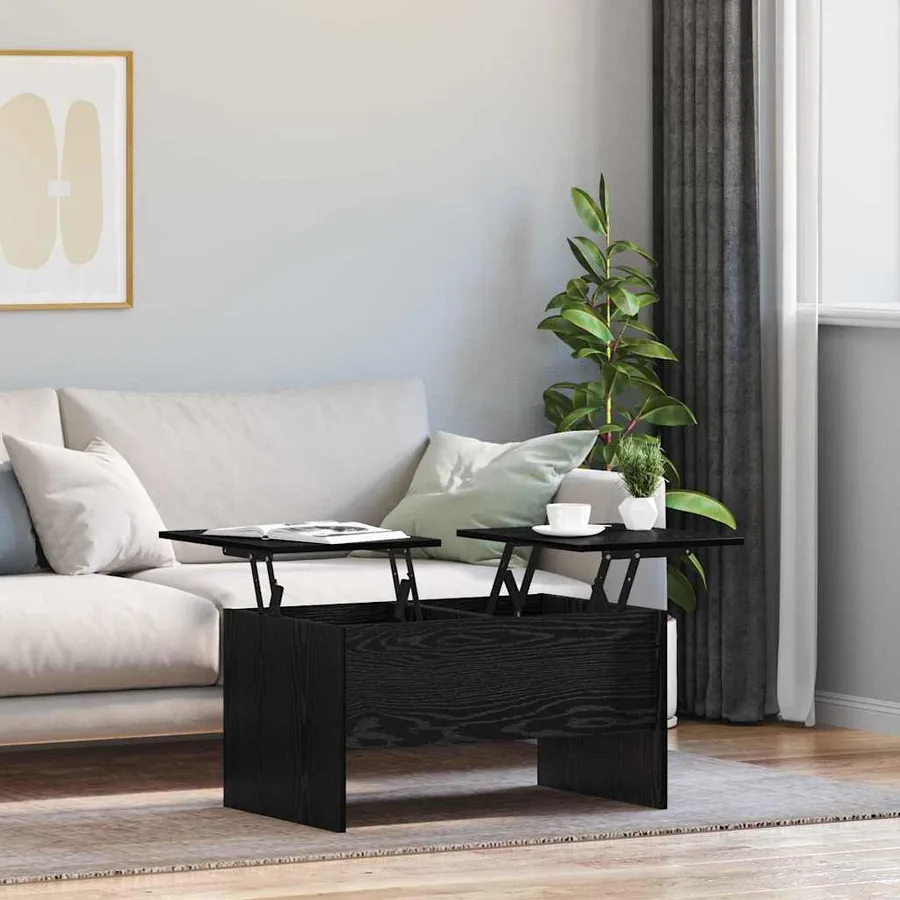 Table basse Chêne noir 102 x 50,5 x 46,5 cm Bois d'ingénierie - 4