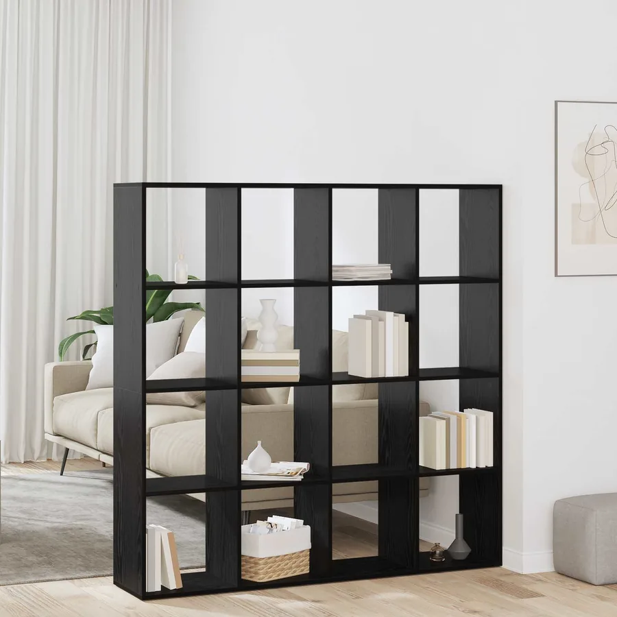 Bibliothèque Chêne noir 137,5 x 29 x 137,5 cm Bois d'ingénierie