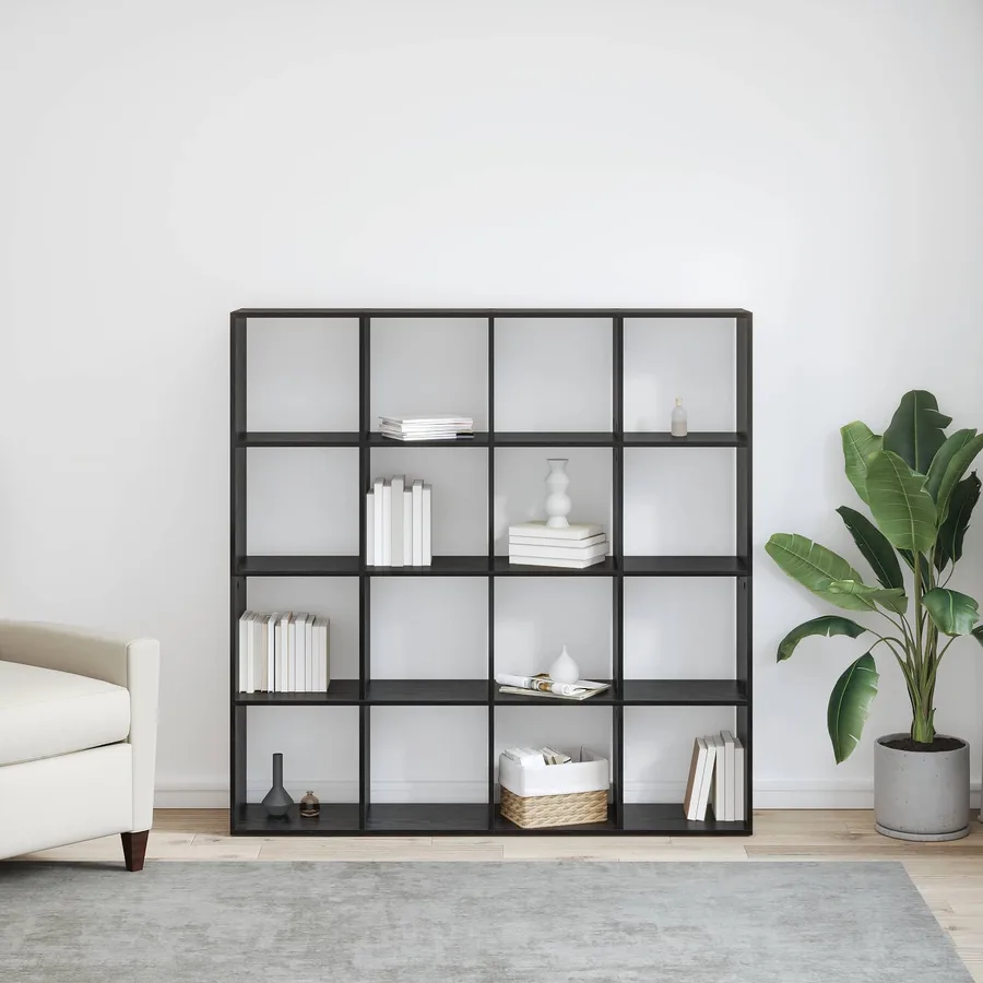 Bibliothèque Chêne noir 137,5 x 29 x 137,5 cm Bois d'ingénierie - 4