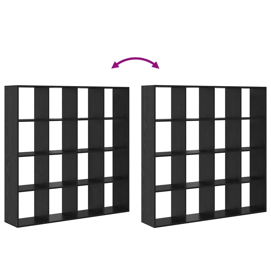 Bibliothèque Chêne noir 137,5 x 29 x 137,5 cm Bois d'ingénierie - 9