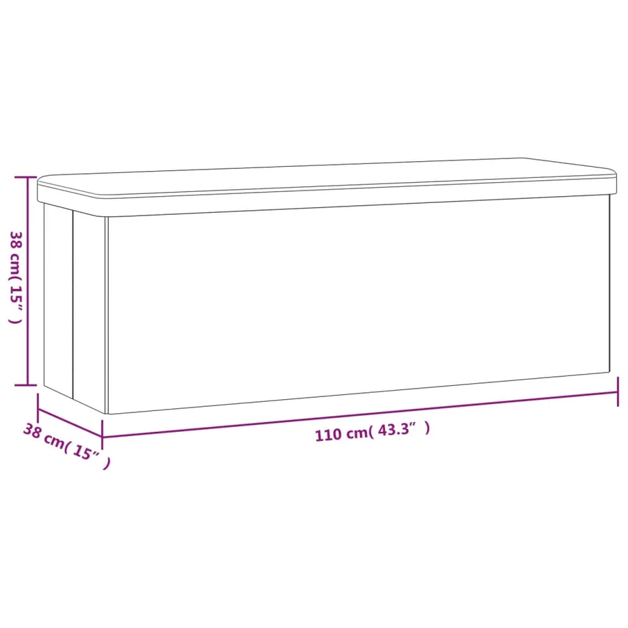Banc de rangement pliable noir PVC - 13