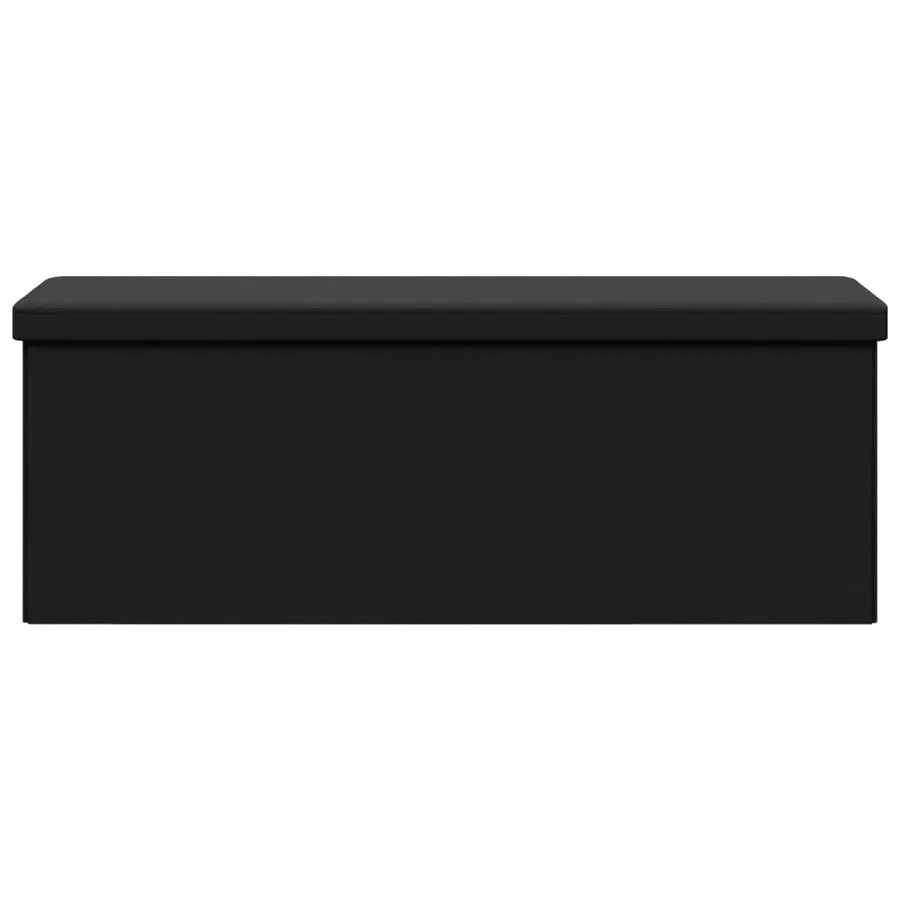 Banc de rangement pliable noir PVC - 5
