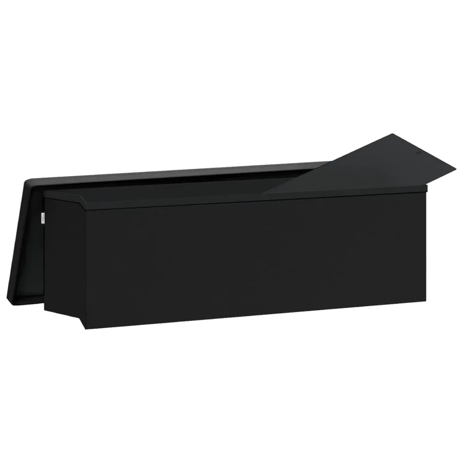 Banc de rangement pliable noir PVC - 8