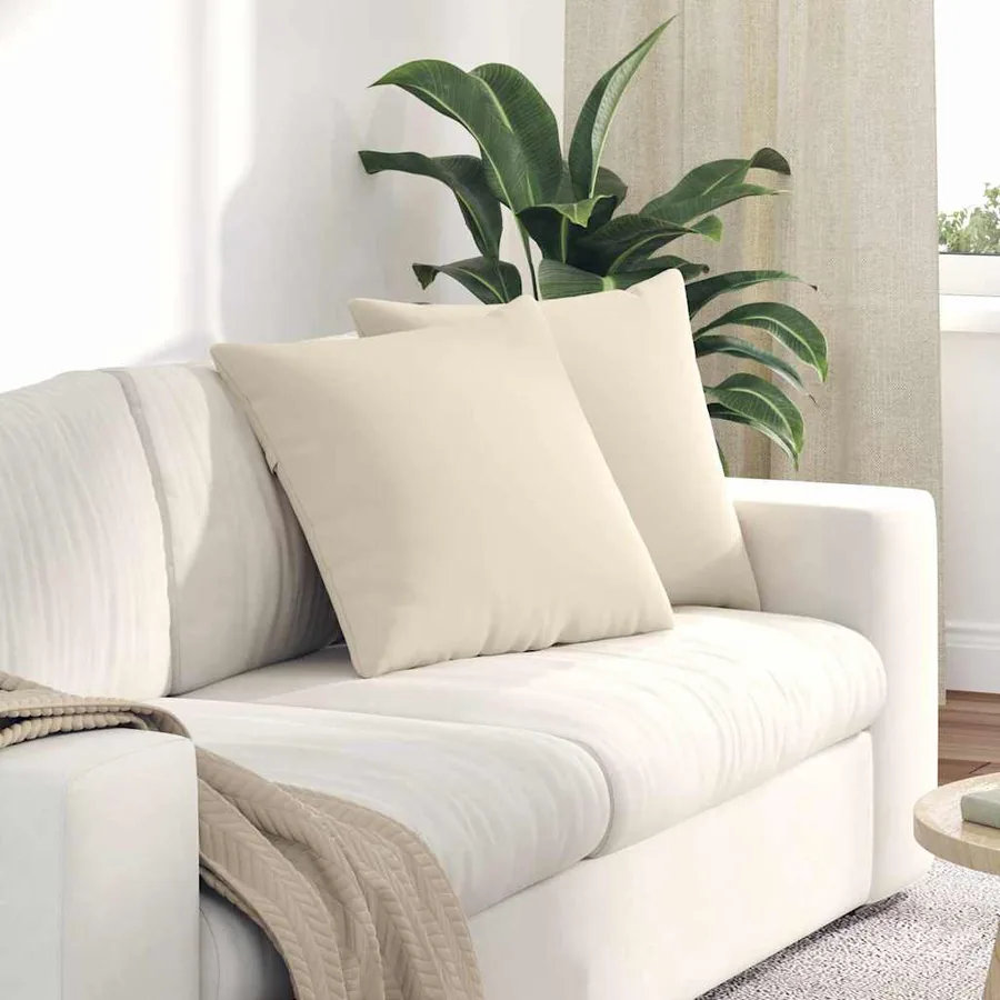 Coussins de canapé 2 pcs Beige 50 x 50 cm tissu