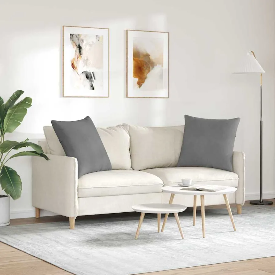 Coussins de canapé 2 pcs Gris foncé 60 x 60 cm tissu - 4