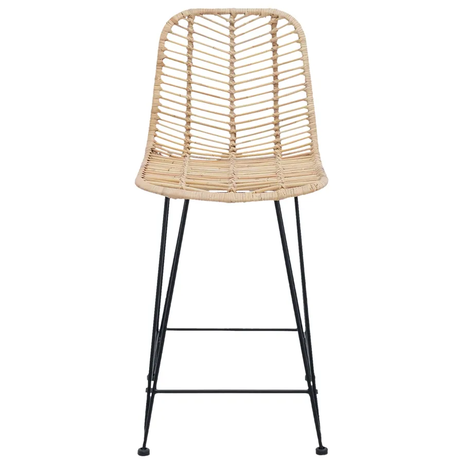 Chaise de bar 2 pcs 44,5 x 54,5 x 97,5 cm Rotin et métal - 5