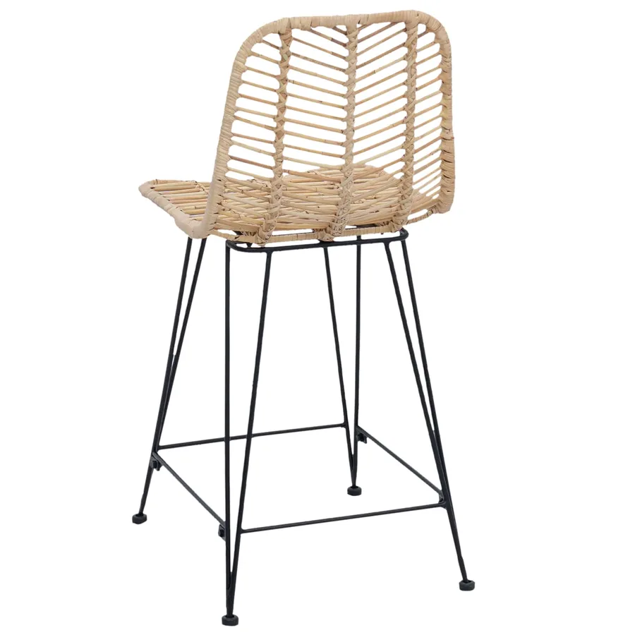Chaise de bar 2 pcs 44,5 x 54,5 x 97,5 cm Rotin et métal - 7