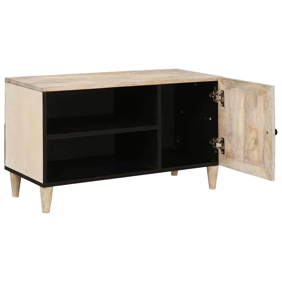 Unites TV avec étagère Blanc 80 x 33 x 46 cm Bois d'ingénierie - 2