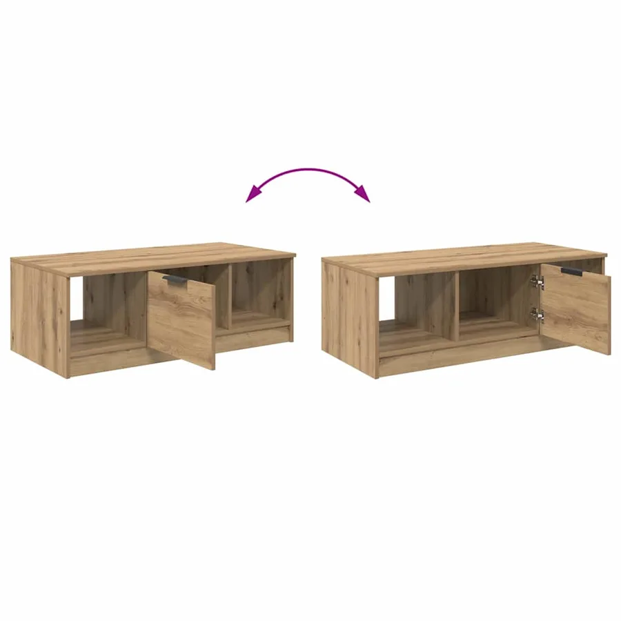Table basse Chêne artisanal 102 x 50 x 36cm Bois d'ingénierie - 11