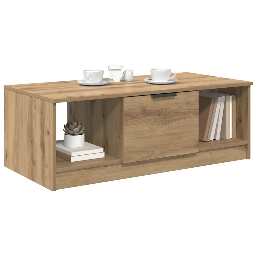 Table basse Chêne artisanal 102 x 50 x 36cm Bois d'ingénierie - 3