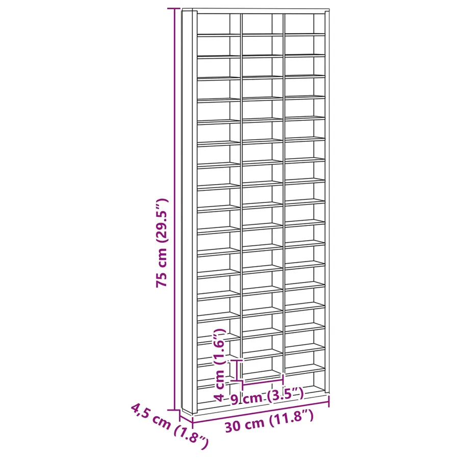 Vitrine Murale Beige 30 x 4,5 x 75 cm Bois d'ingénierie - 7