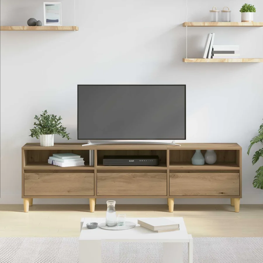 Meuble TV 150 x 30 x 45 cm Chêne artisanal Bois d'ingénierie - 4