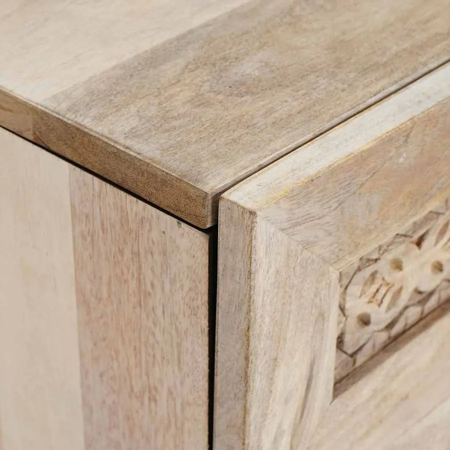 Table de chevet Blanc 50 x 33 x 60 cm Bois d'ingénierie - 6