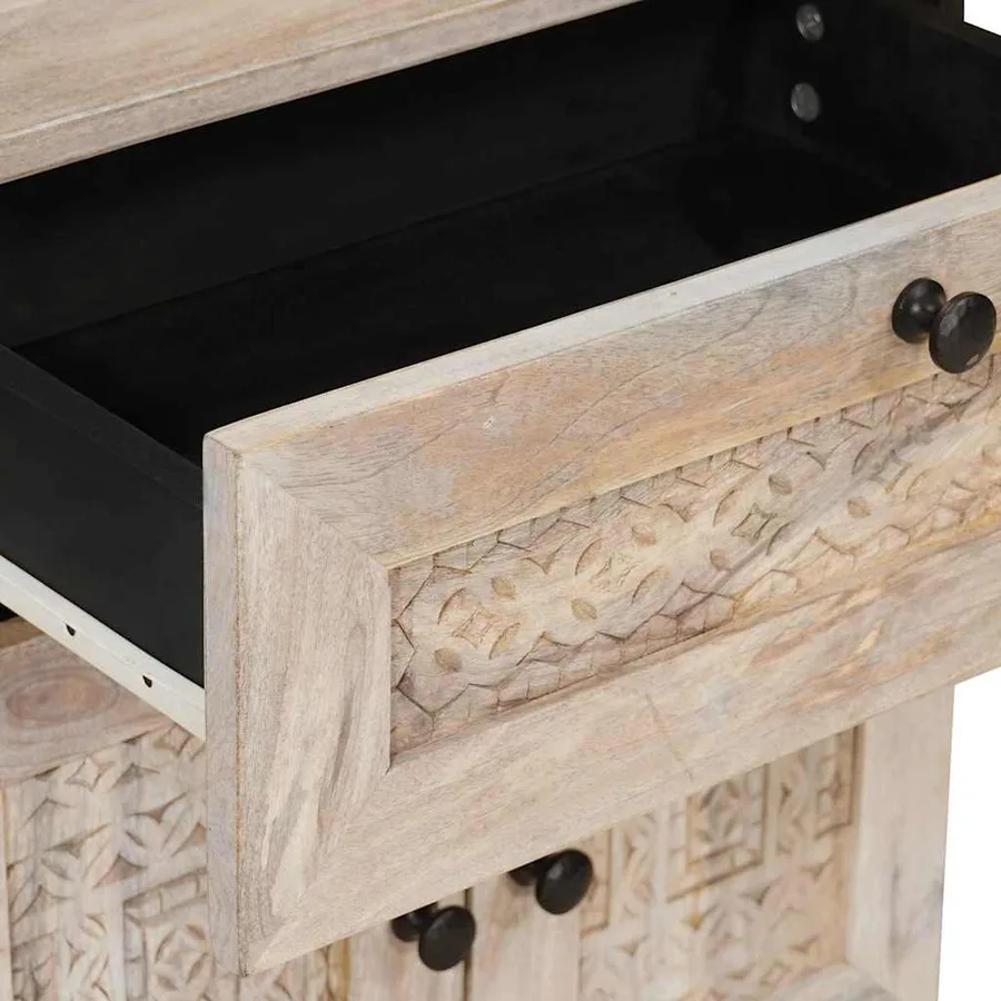 Table de chevet Blanc 50 x 33 x 60 cm Bois d'ingénierie - 7