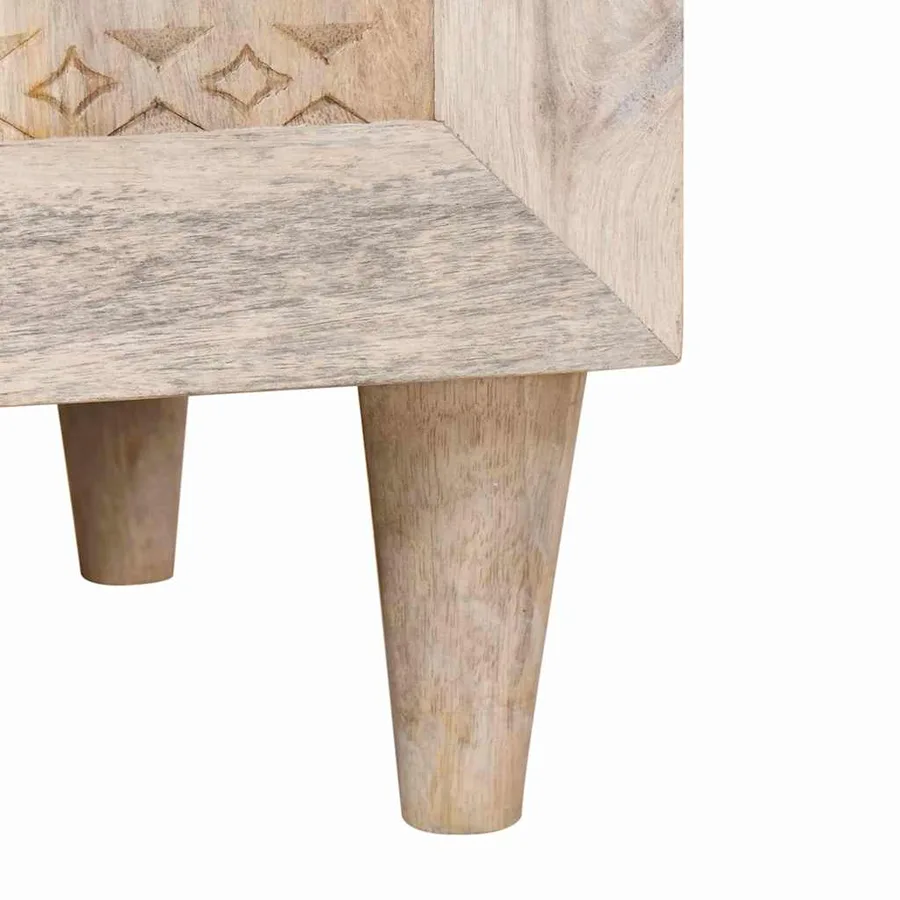 Table de chevet Blanc 50 x 33 x 60 cm Bois d'ingénierie - 9