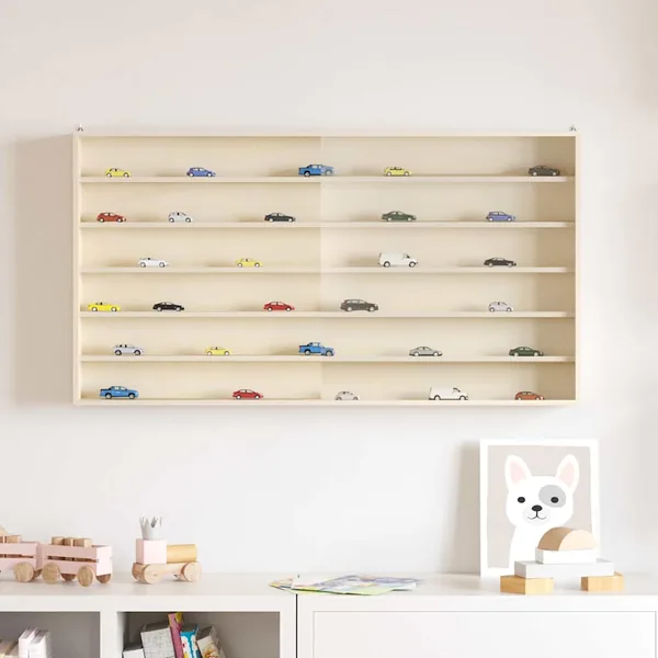 Vitrine Murale avec porte Beige 100 x 8,5 x 54 cm Contreplaqué